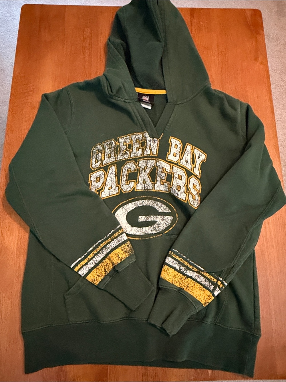 Team Apparel Green Pullover Hoodie with Yellow & White Accents